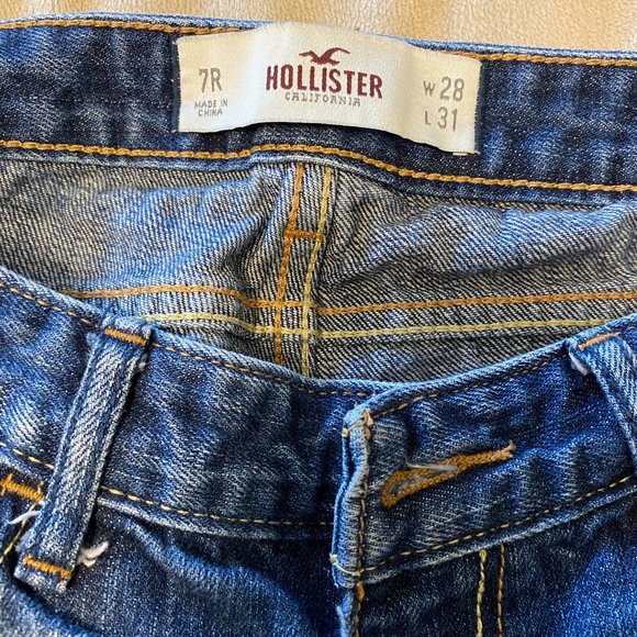 Holister Distressed Straight-leg Blue Jeans - Picture 3 of 10